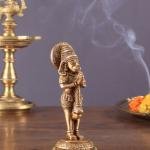 Brass Hanuman in Anjali Namaskar Mudra 4" | Spiritual Symbol of Humility, Devotion & Prayer | Intricate Craftsmanship | 270g Compact Idol | Home Altar Decor